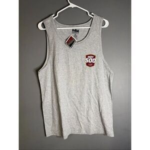 Indy 500 Gray Mens Logo Print Tank Top Size Medium NWT
